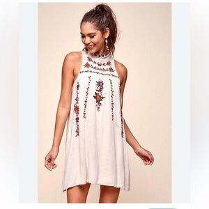 Indikah Shonda Floral Embroidered Dress